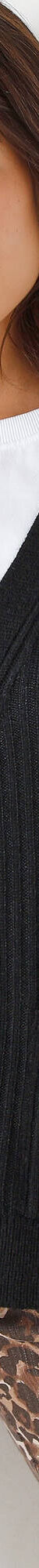Gilet col V, maille côtelée (noir) Gilet col V, maille côtelée (noir)